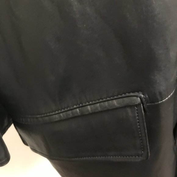 Torras black Spanish Leather to silk reversible trench coat e66 chest 58" - Picture 6 of 14